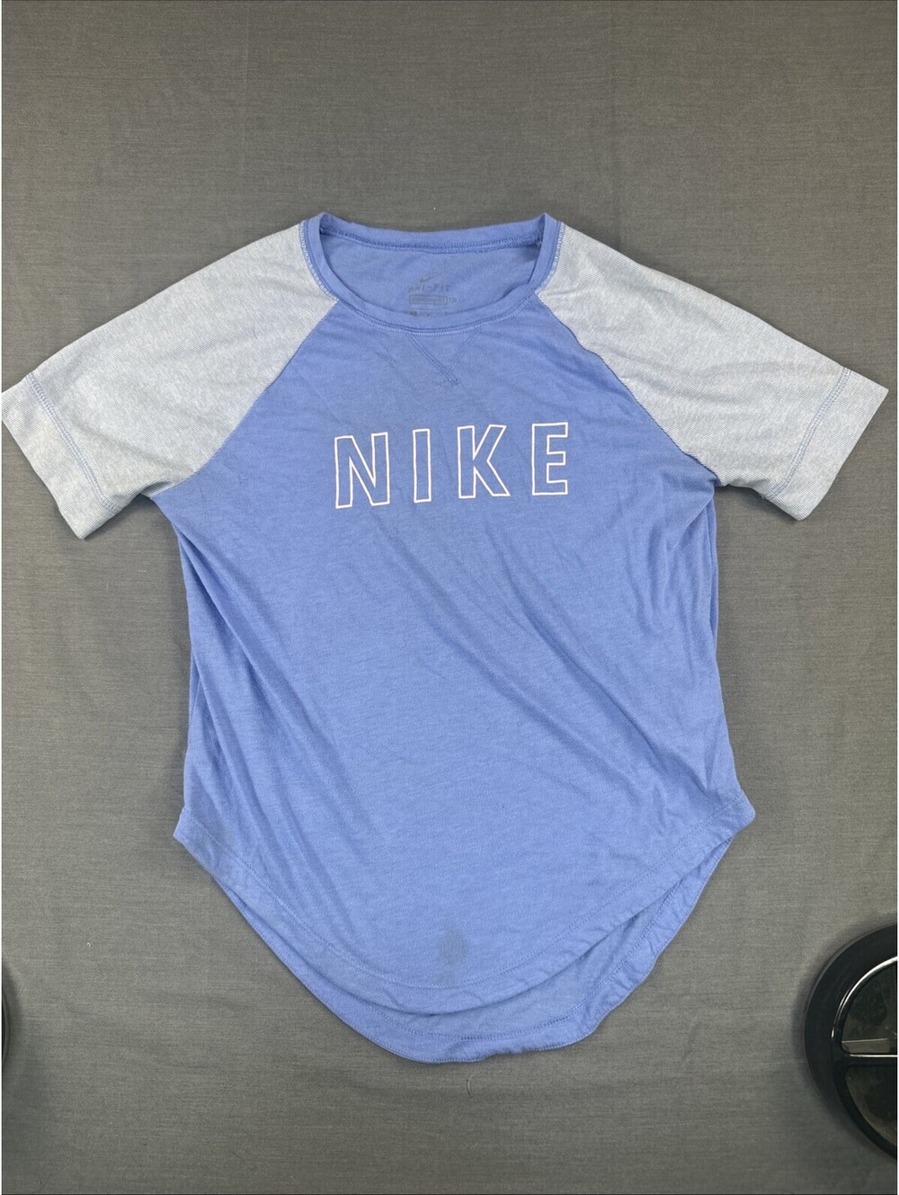 Nike Girls Dri-FIT Short Sleeve Performance T-Shirt M Blue Gray